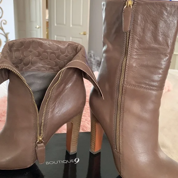 Beautiful tan colored mid calf Coach boots - Picture 5 of 5